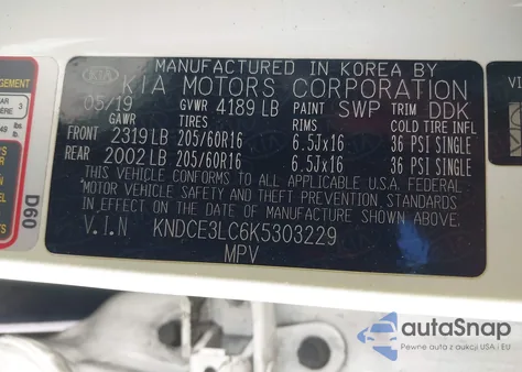 2019 Kia Niro Ex из США, поврежденный, VIN KNDCE3LC6K5303229